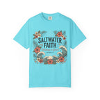 Saltwater Faith T-Shirt — 'Walking in Grace' Floral Surf Christian Tee