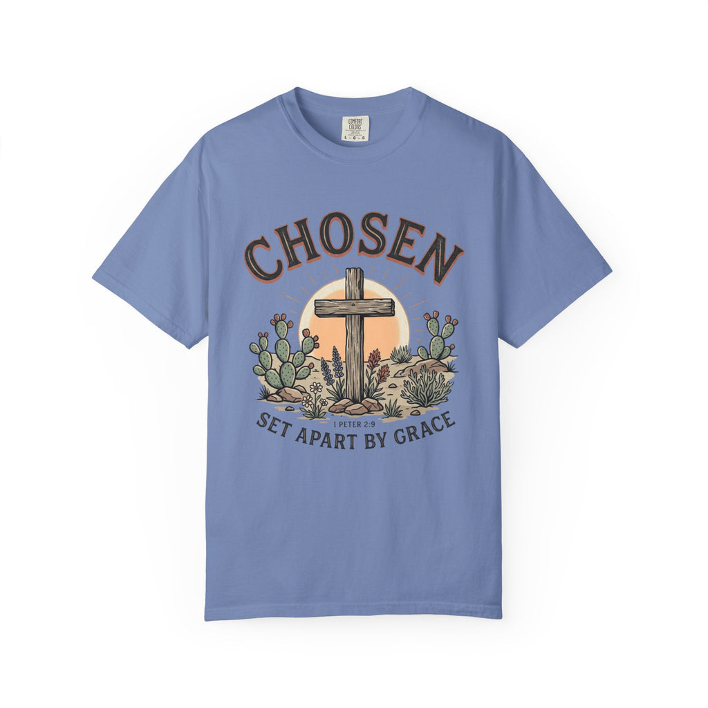 Chosen Cross T-Shirt — "Set Apart by Grace" Christian Faith Tee