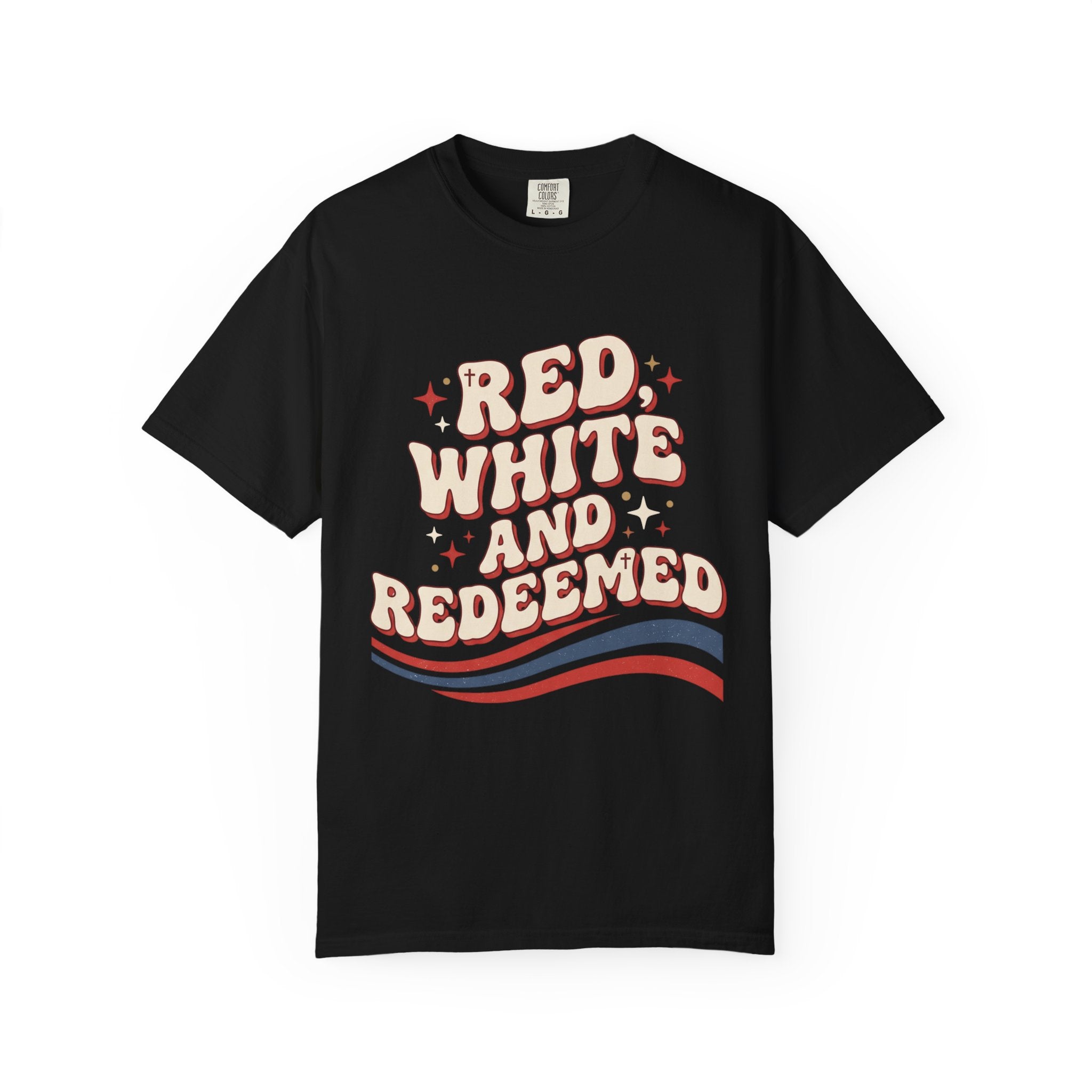 Red, White and Redeemed T-Shirt — Patriotic Christian Graphic Tee