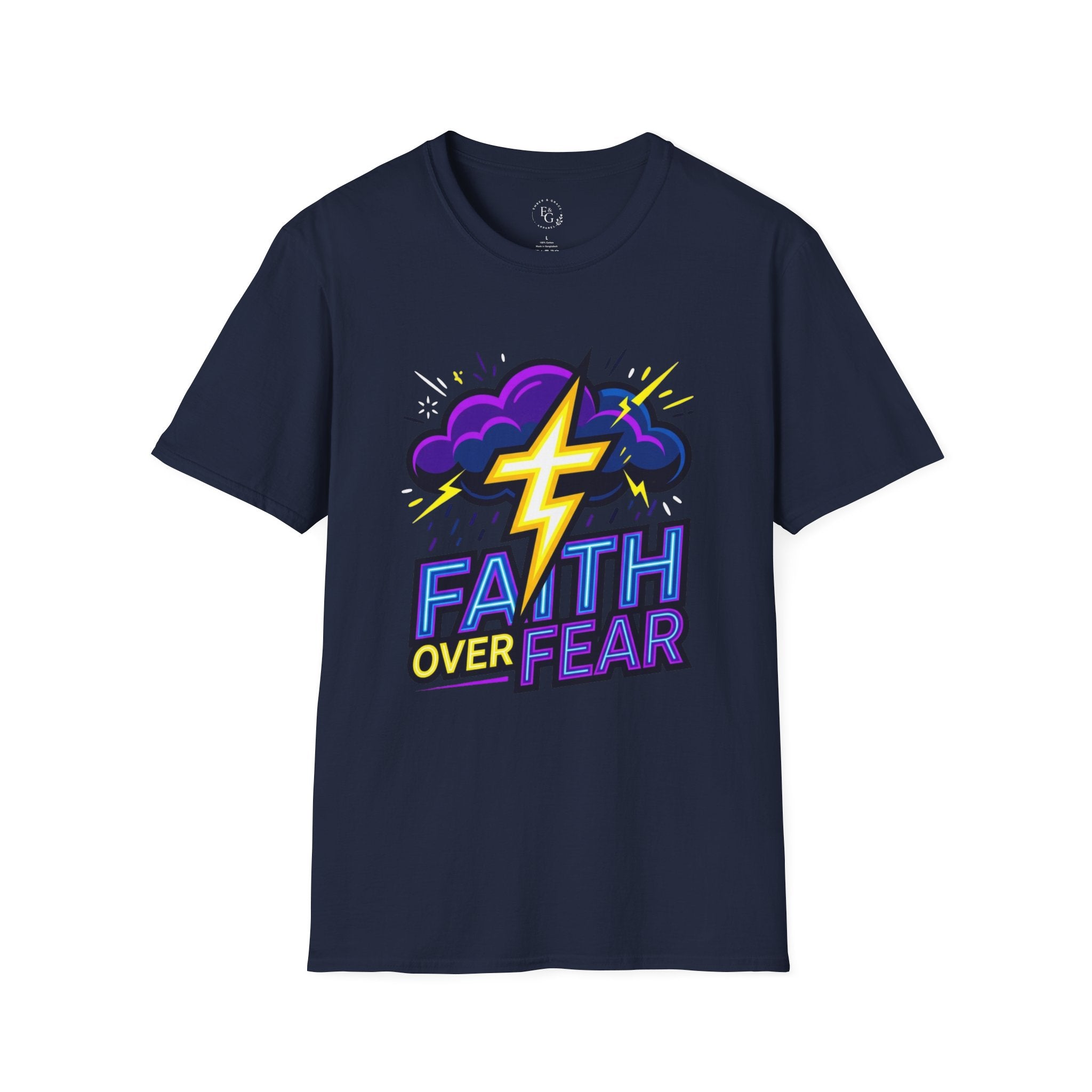 Faith Over Fear T‑Shirt — Bold Lightning Faith Graphic