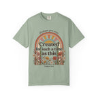 Created for Such a Time as This T-Shirt — Esther 4:14 Floral Rainbow Christian Tee