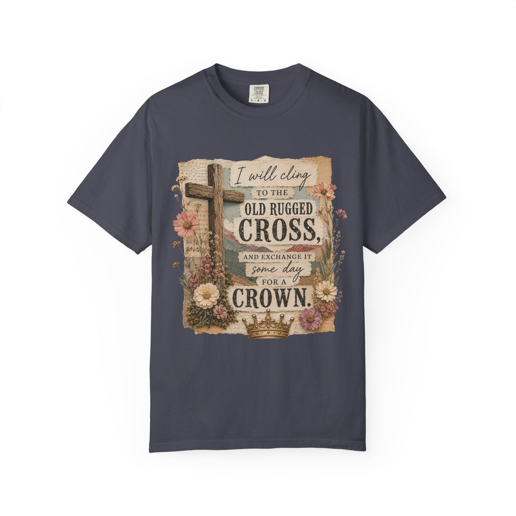 Vintage Christian T-Shirt — "I Will Cling to the Old Rugged Cross"