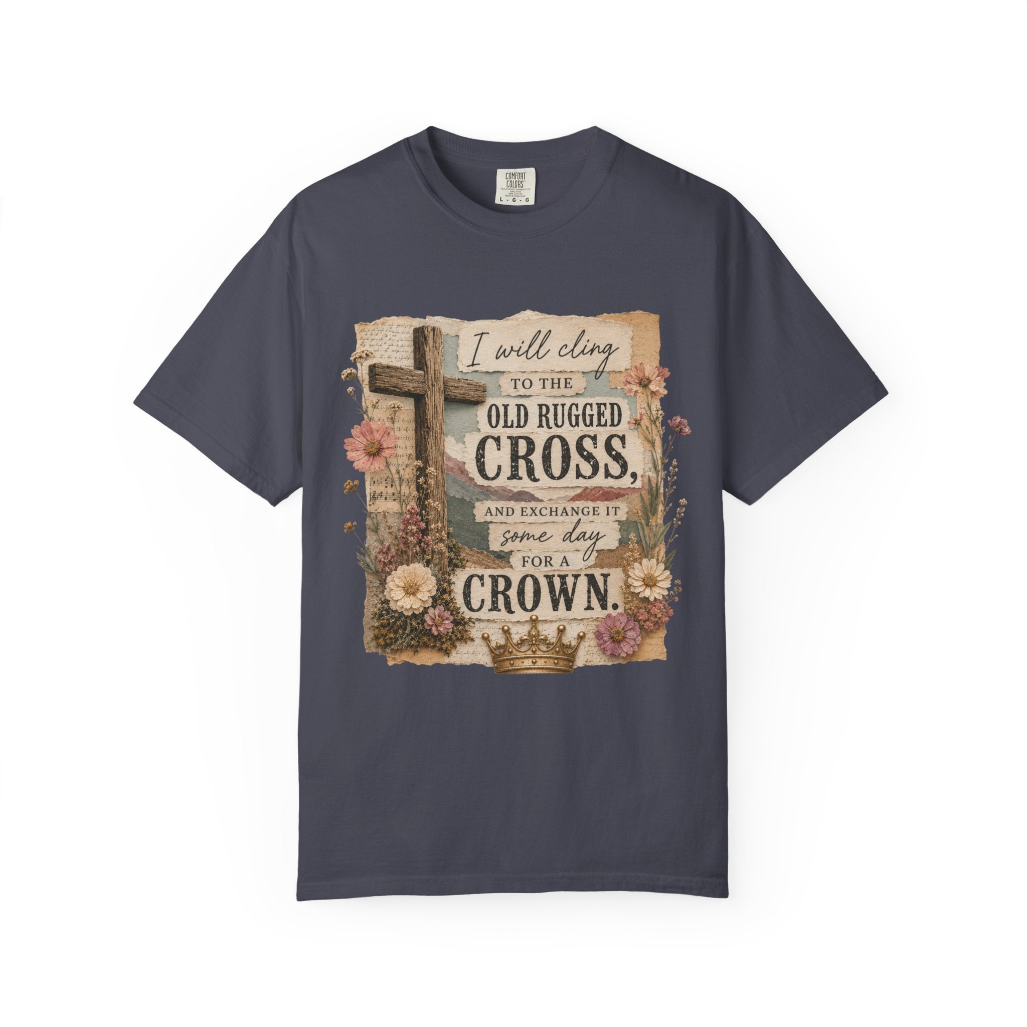 Vintage Christian T-Shirt — "I Will Cling to the Old Rugged Cross"