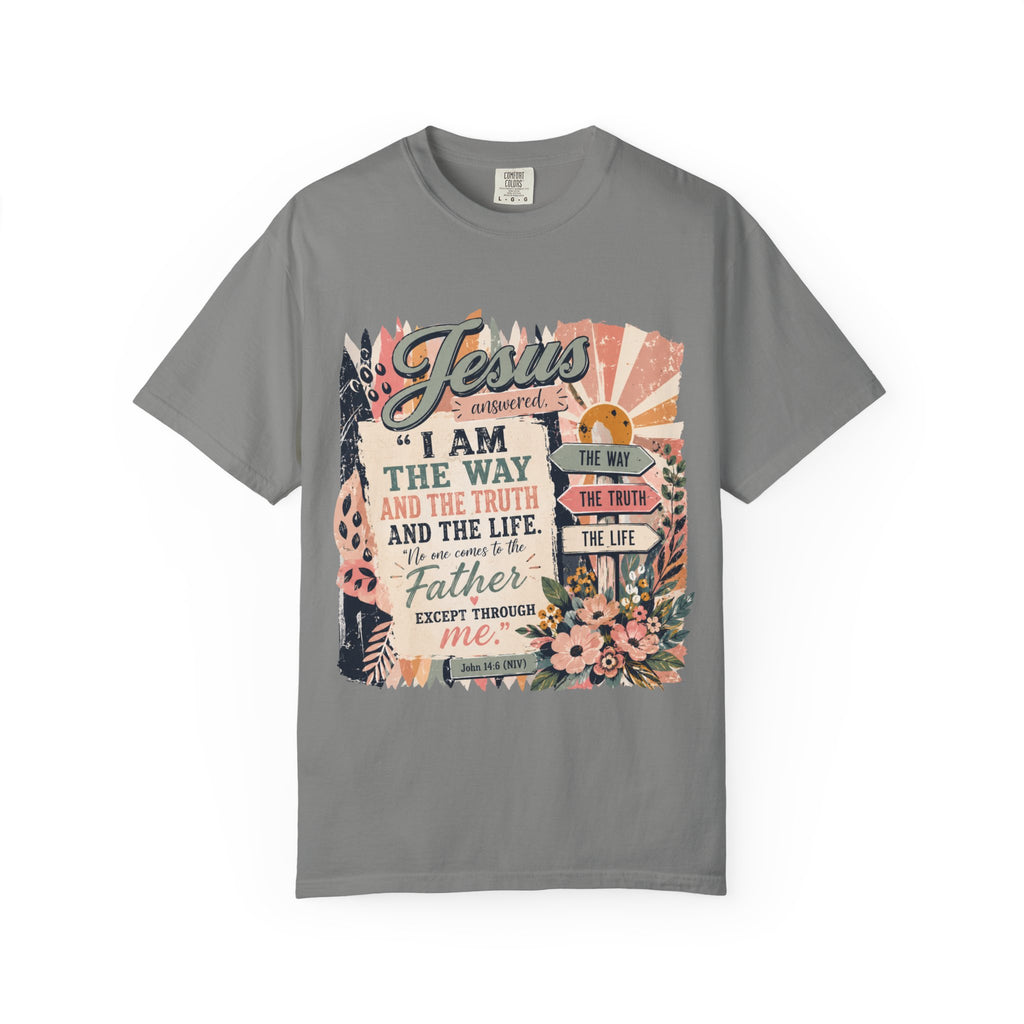 Jesus 'I Am The Way' Vintage Floral T-Shirt — Christian Faith Scripture Tee