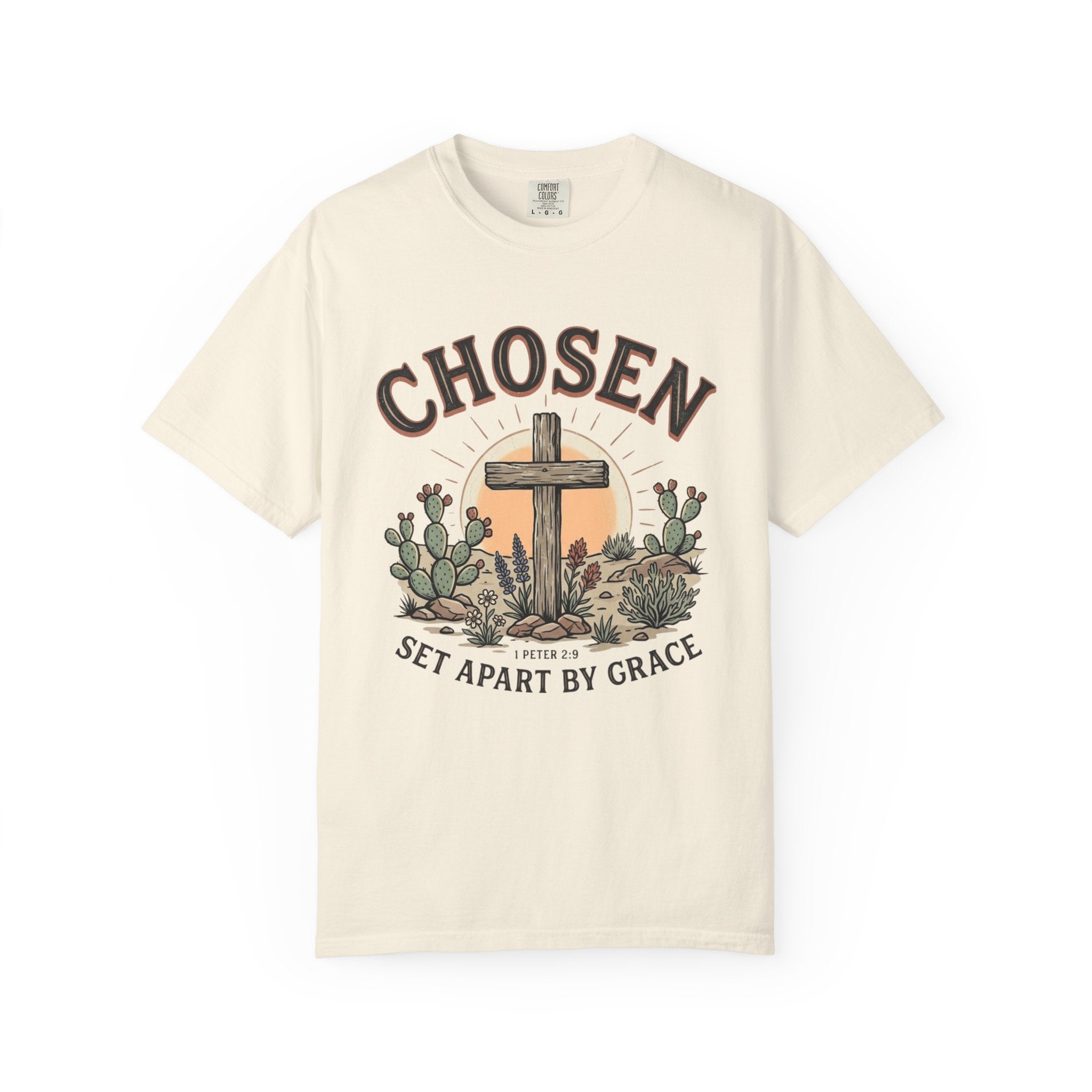 Chosen Cross T-Shirt — "Set Apart by Grace" Christian Faith Tee