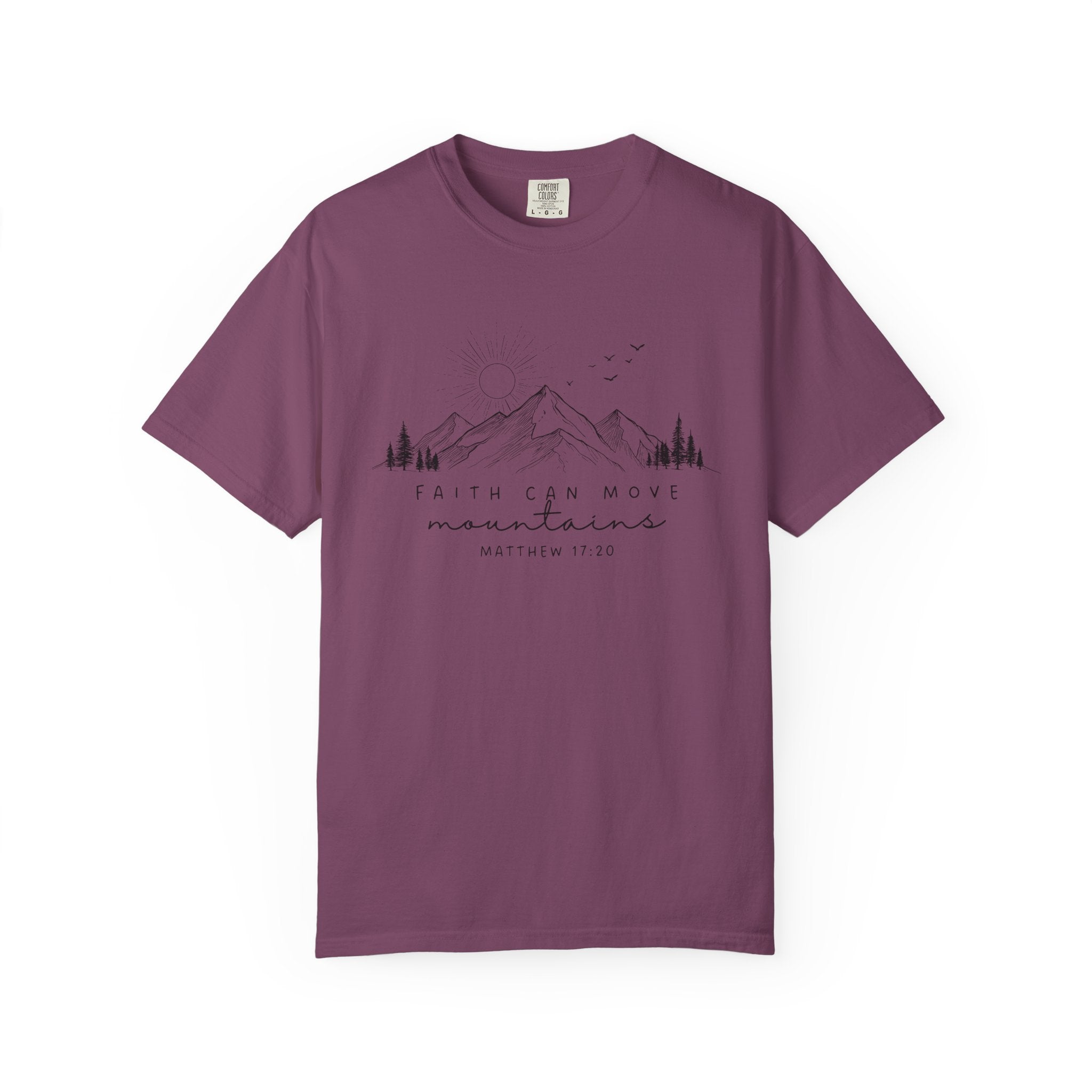 Faith Can Move Mountains T-Shirt — Matthew 17:20 Mountain Graphic Tee