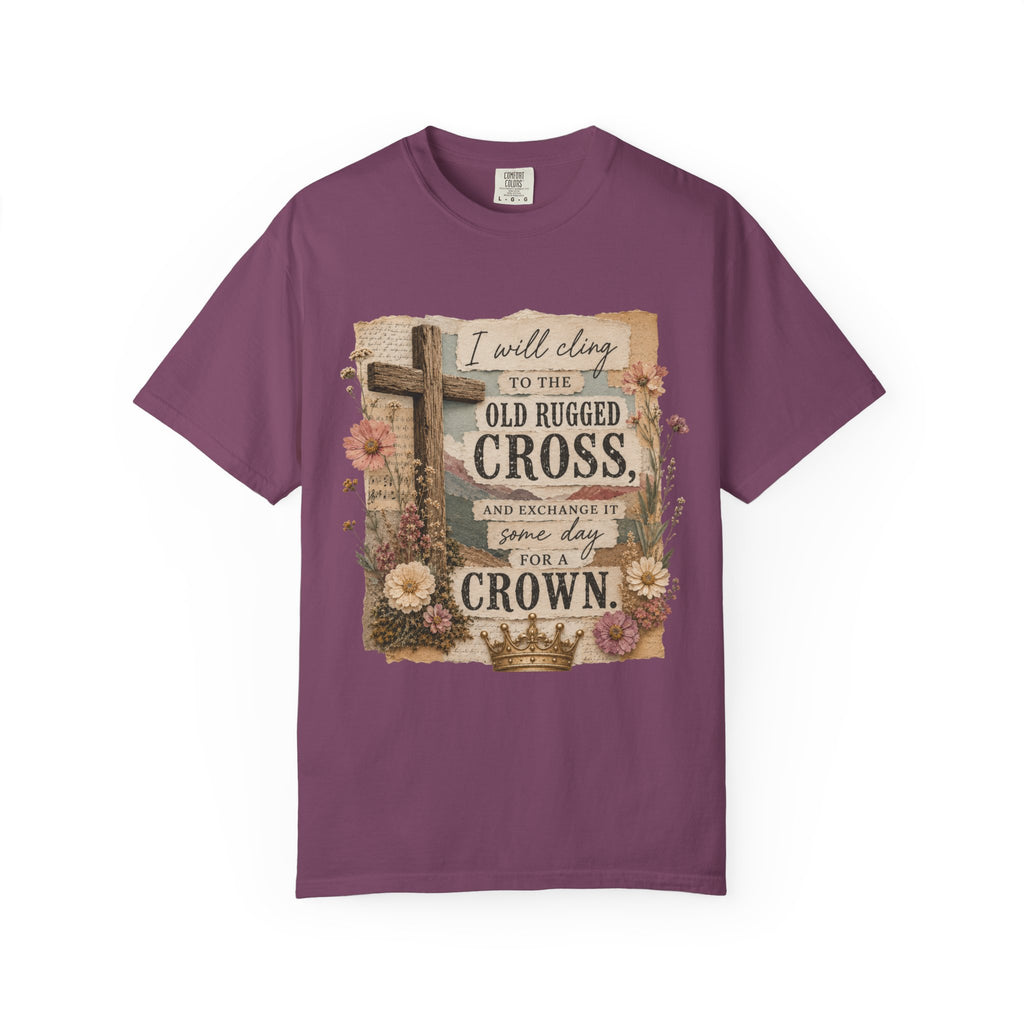 Vintage Christian T-Shirt — "I Will Cling to the Old Rugged Cross"