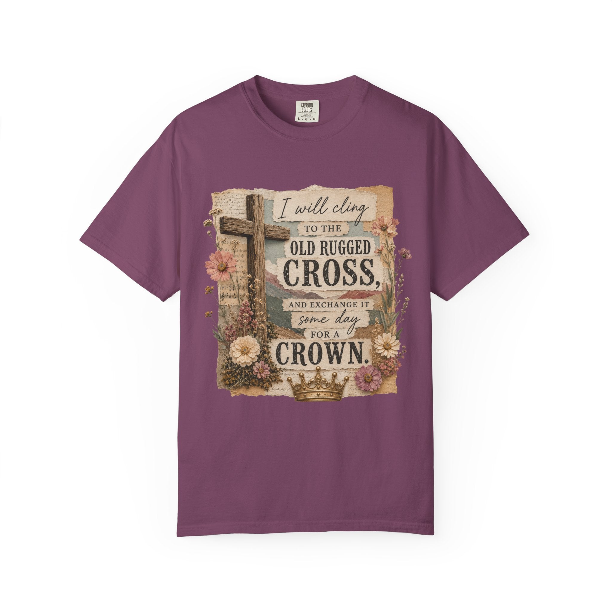 Vintage Christian T-Shirt — "I Will Cling to the Old Rugged Cross"