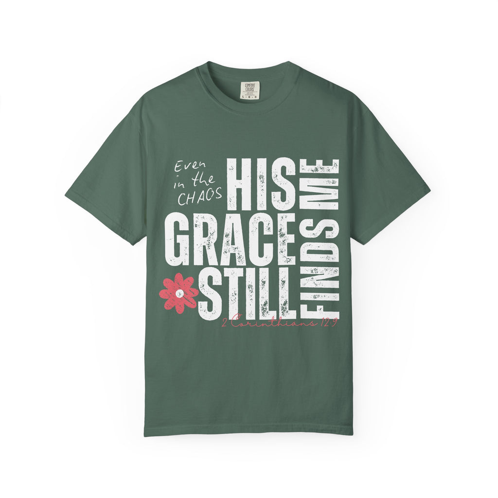 T-Shirt — Minimal Pink Flower Graphic with 'Christine' Script