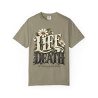 Life Over Death Floral T-Shirt — "Life/Death" Inspirational Graphic Tee