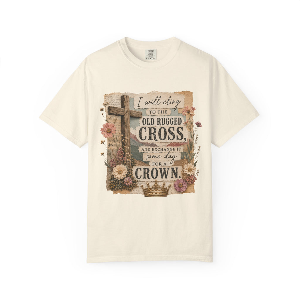 Vintage Christian T-Shirt — "I Will Cling to the Old Rugged Cross"
