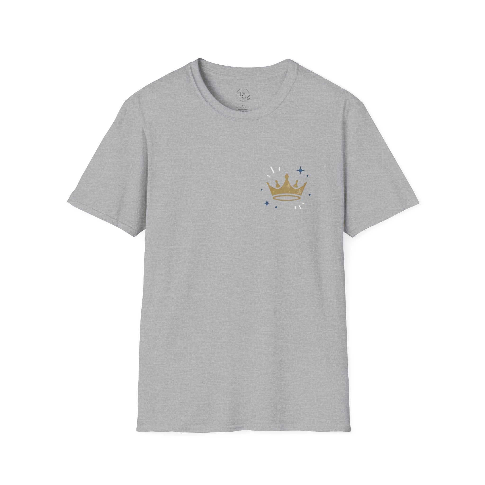 Gold Crown Pocket Tee — Minimal Royal Graphic T-Shirt