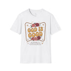 God Is Good Floral T-Shirt — Retro Inspirational Christian Tee
