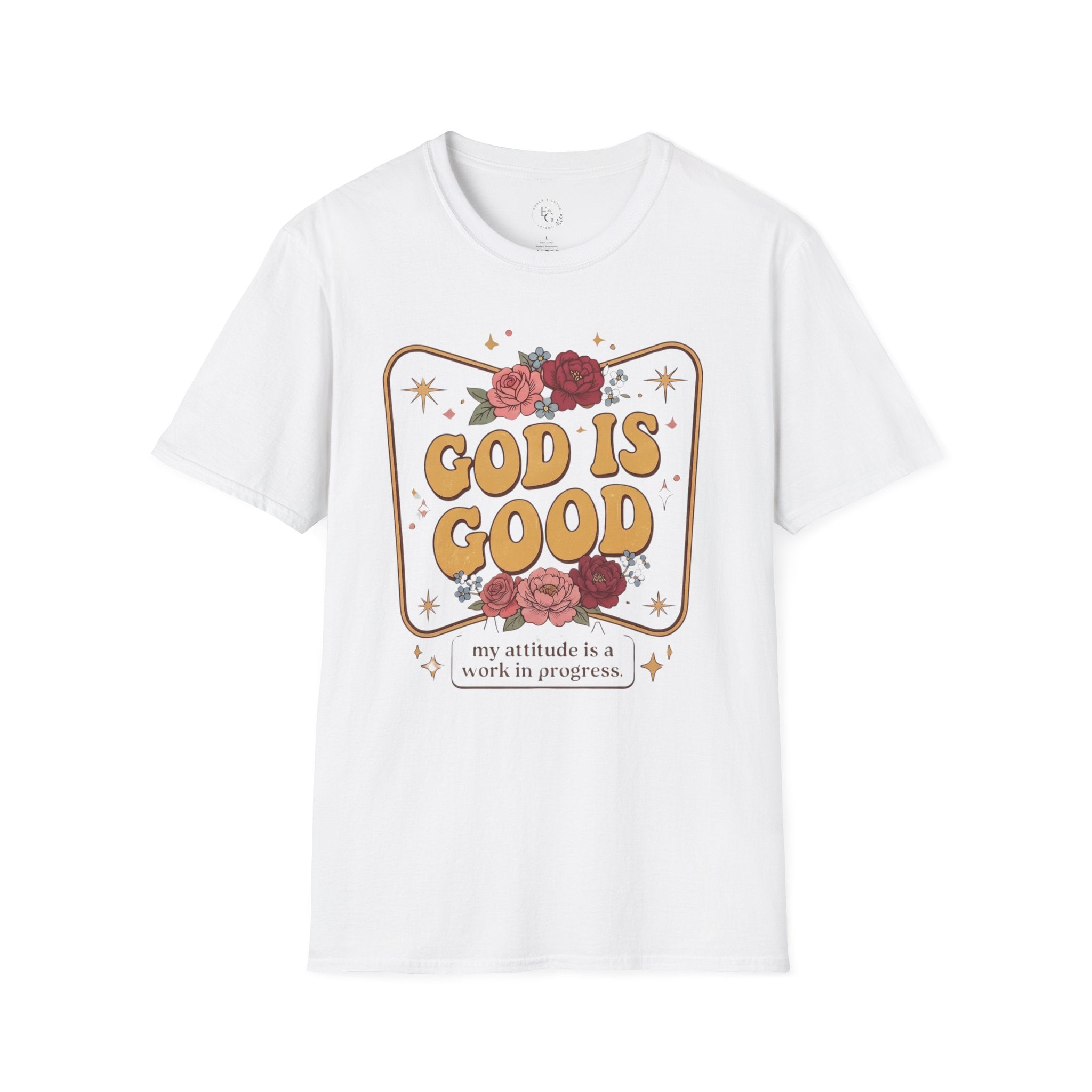 God Is Good Floral T-Shirt — Retro Inspirational Christian Tee