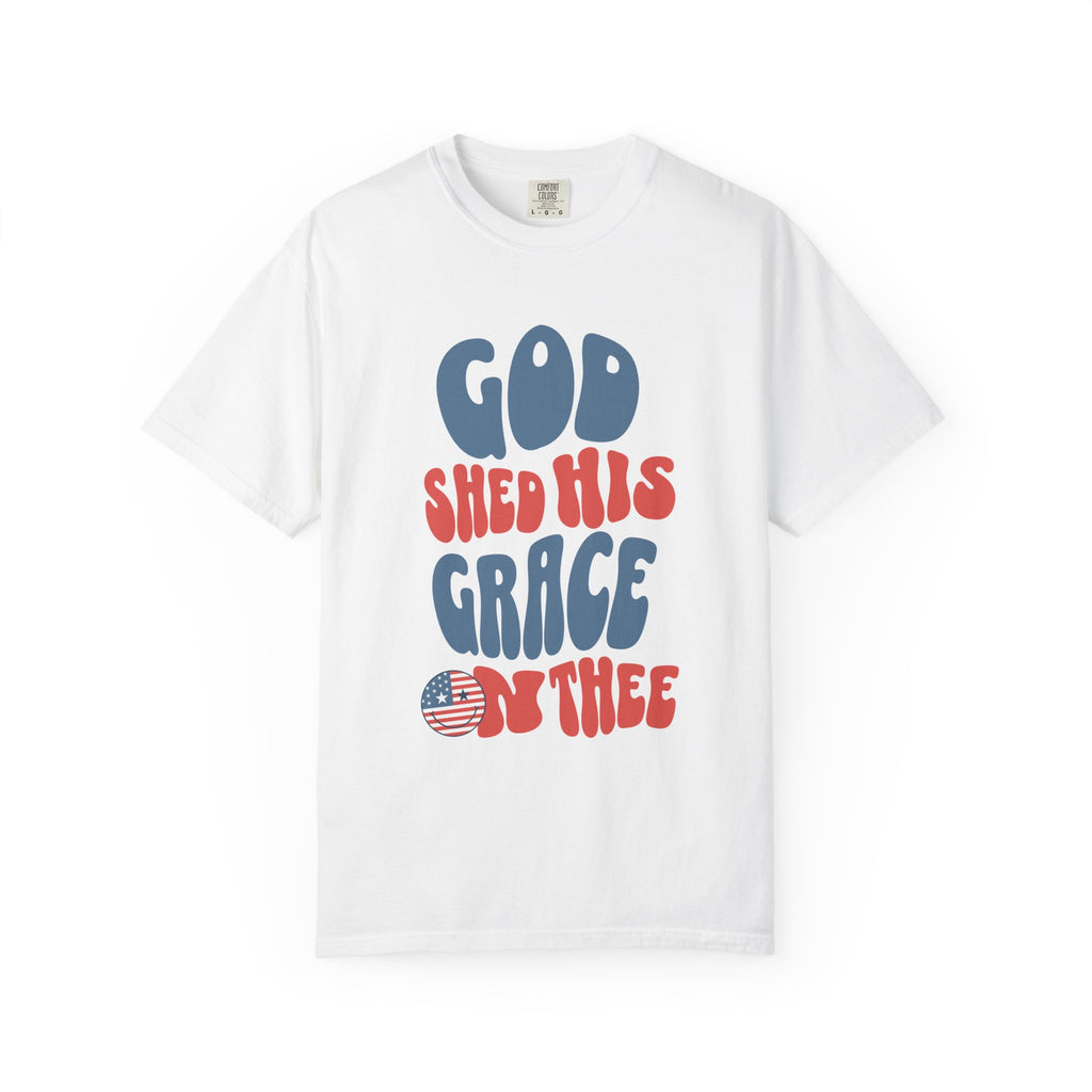 God Shed His Grace On Thee T-Shirt — Retro Patriotic Christian Tee