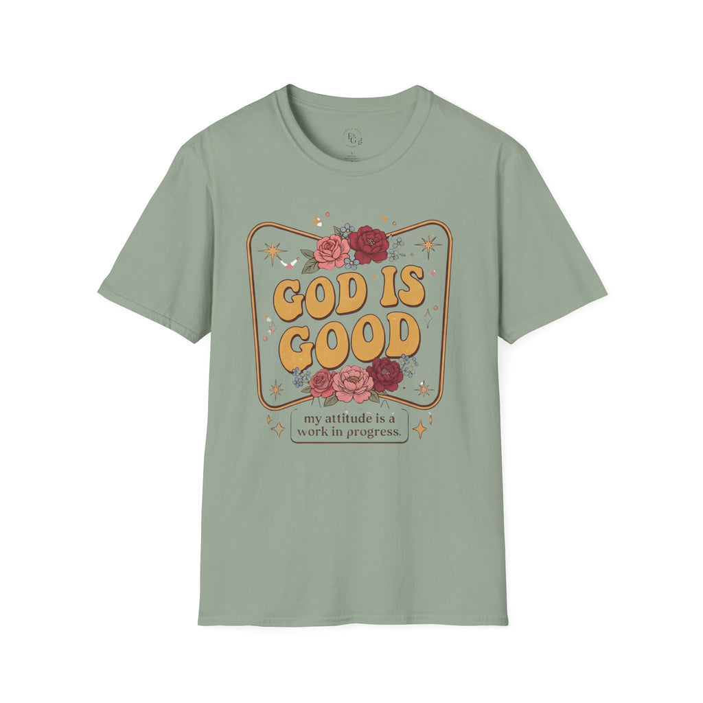 God Is Good Floral T-Shirt — Retro Inspirational Christian Tee