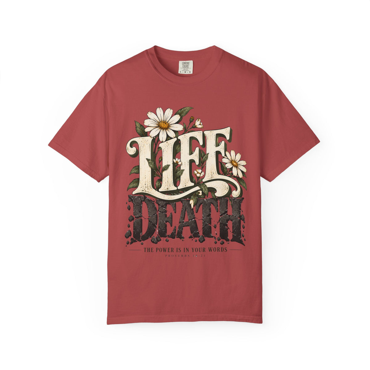 Life Over Death Floral T-Shirt — "Life/Death" Inspirational Graphic Tee