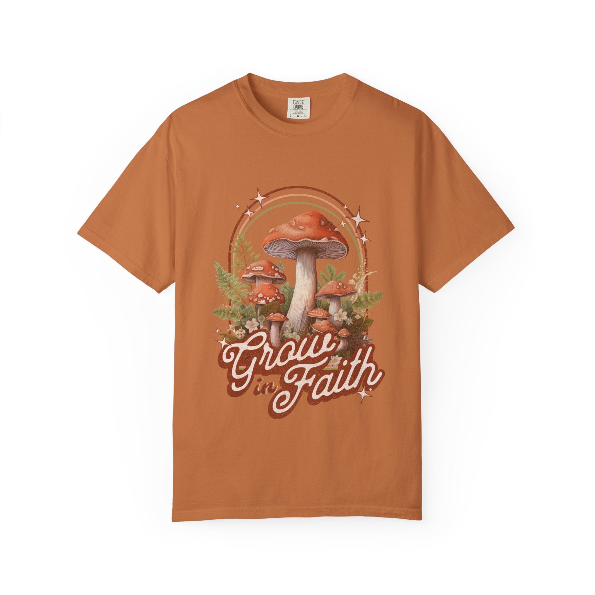 Grow in Faith Mushroom T-Shirt — Spiritual Nature Graphic Tee