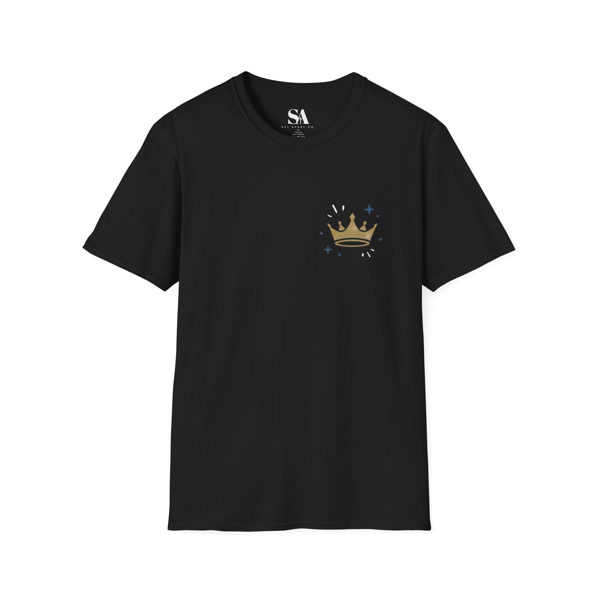 Gold Crown Pocket Tee — Minimal Royal Graphic T-Shirt