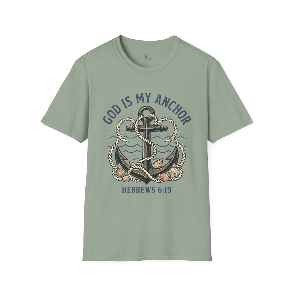 God Is My Anchor T‑Shirt — Christian Anchor Design (Hebrews 6:19)