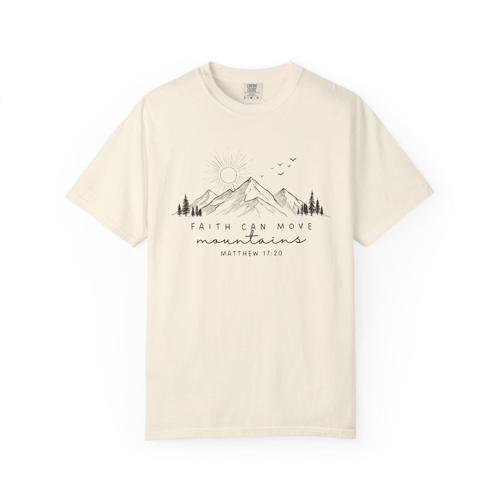 Faith Can Move Mountains T-Shirt — Matthew 17:20 Mountain Graphic Tee