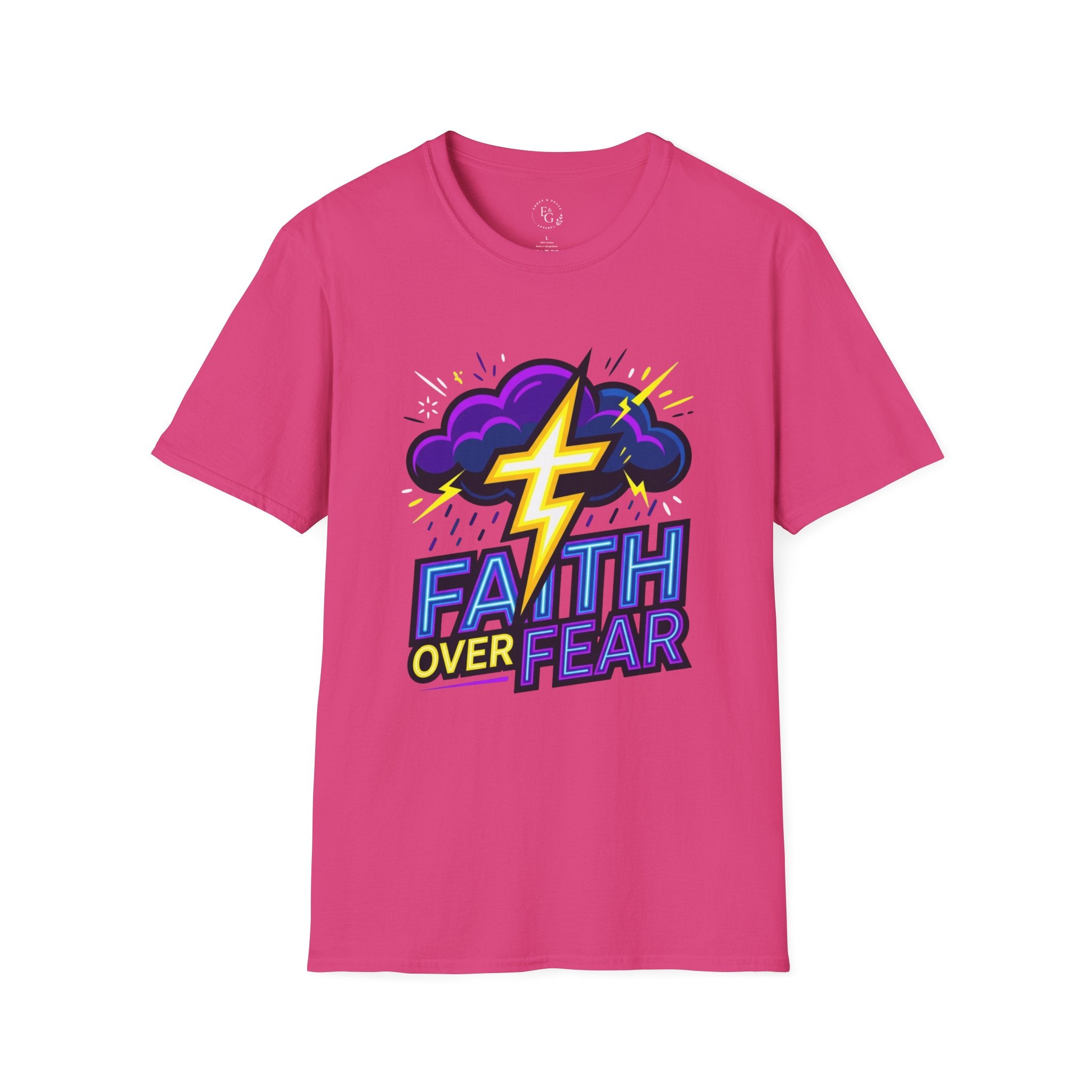 Faith Over Fear T‑Shirt — Bold Lightning Faith Graphic
