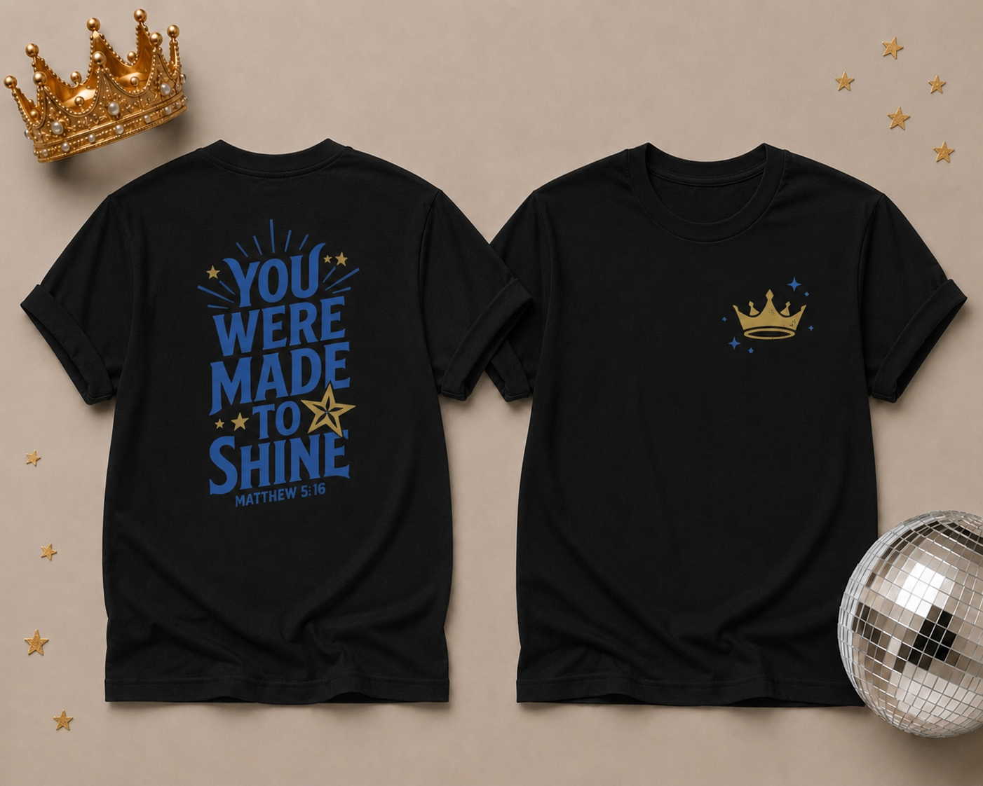 Gold Crown Pocket Tee — Minimal Royal Graphic T-Shirt