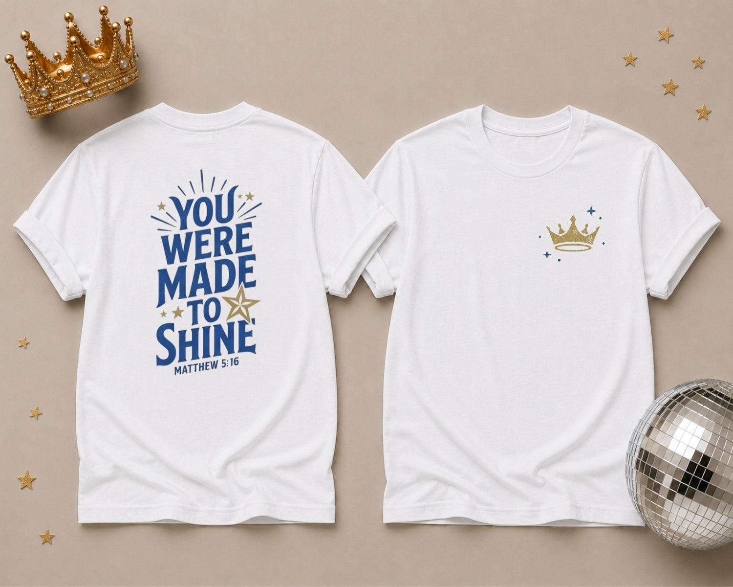 Gold Crown Pocket Tee — Minimal Royal Graphic T-Shirt