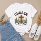 Chosen Cross T‑Shirt — "Chosen: Set Apart by Grace" Christian Tee