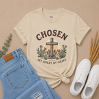 Chosen Cross T‑Shirt — "Chosen: Set Apart by Grace" Christian Tee