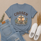 Chosen Cross T‑Shirt — "Chosen: Set Apart by Grace" Christian Tee