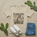 Fearless Leopard Christian T-Shirt — "Fearless for My God is Always With Me" (Isaiah 41:10)