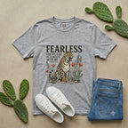 Fearless Leopard Christian T-Shirt — "Fearless for My God is Always With Me" (Isaiah 41:10)