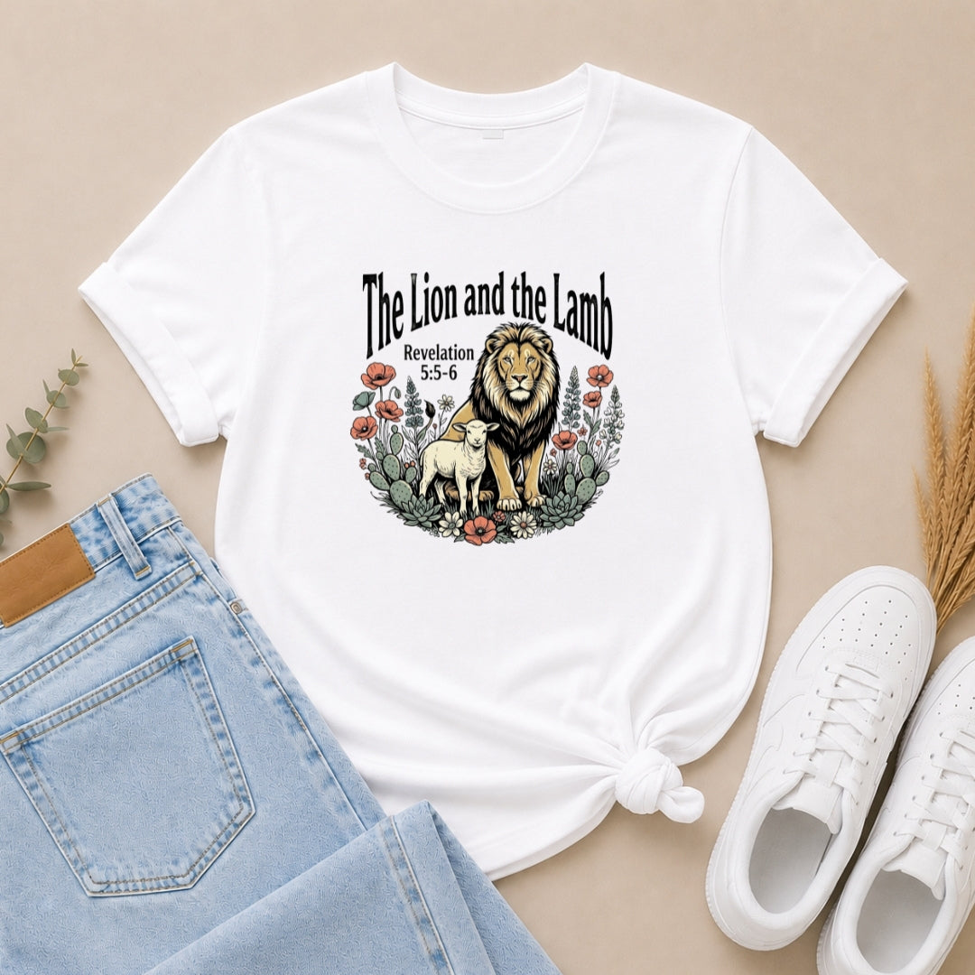 The Lion and the Lamb T-Shirt — Revelation 5:5-6 Faith Tee