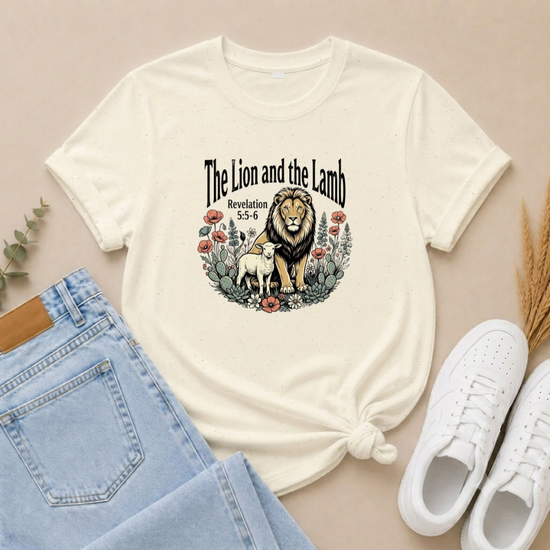The Lion and the Lamb T-Shirt — Revelation 5:5-6 Faith Tee
