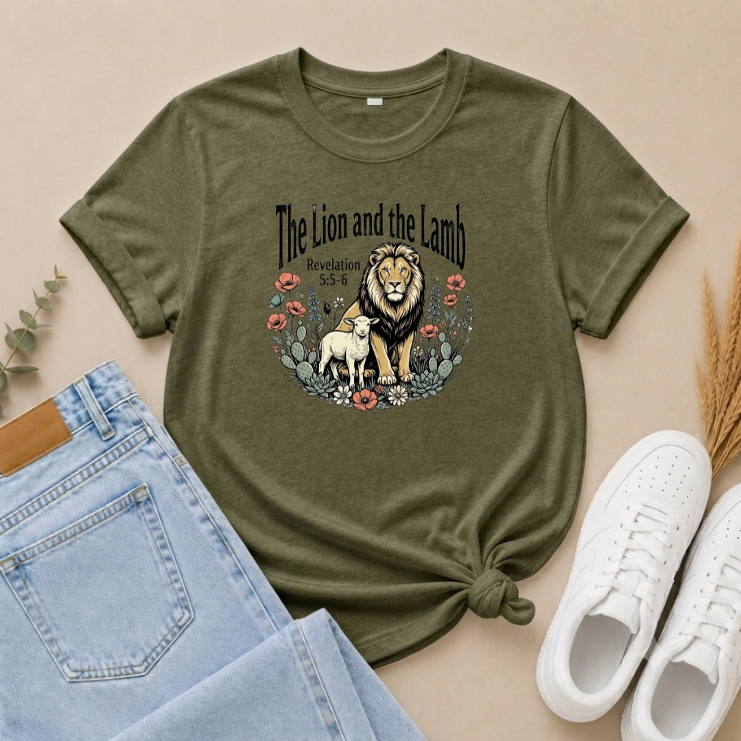 The Lion and the Lamb T-Shirt — Revelation 5:5-6 Faith Tee
