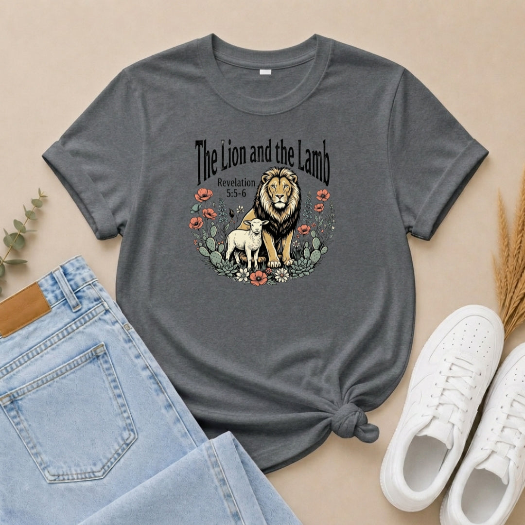 The Lion and the Lamb T-Shirt — Revelation 5:5-6 Faith Tee