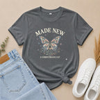 Made New Butterfly T-Shirt — 2 Corinthians 5:17 Christian Faith Tee