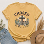 Chosen Cross T-Shirt — "Set Apart by Grace" Christian Faith Tee