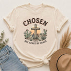 Chosen Cross T-Shirt — "Set Apart by Grace" Christian Faith Tee
