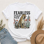 Fearless Leopard Christian T-Shirt — "For My God is Always With Me" Inspirational Tee
