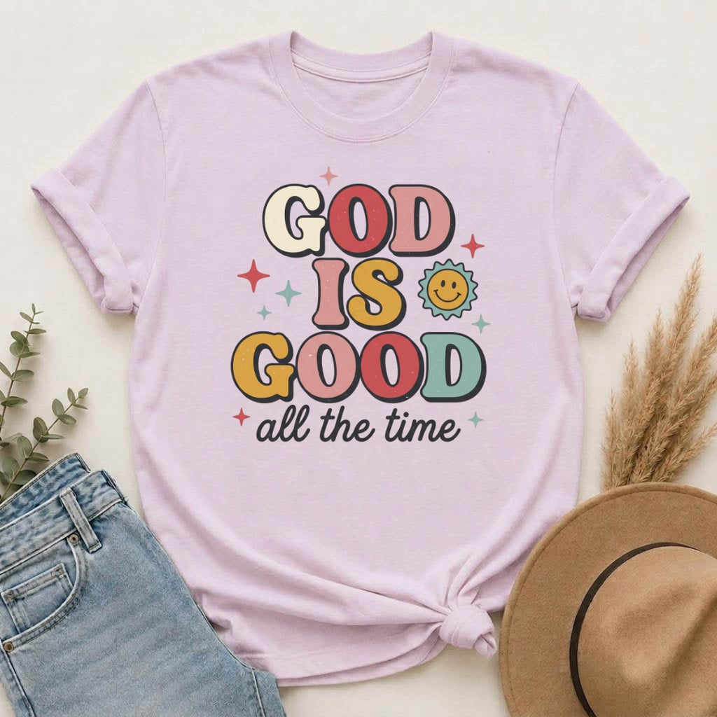 God Is Good All the Time T-Shirt — Retro Faith Graphic Tee
