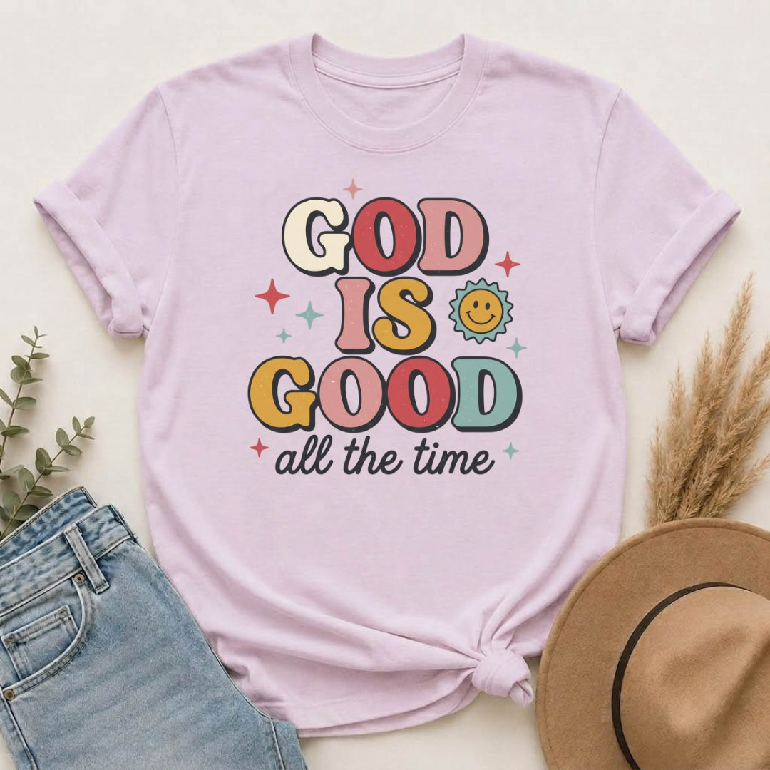 God Is Good All the Time T-Shirt — Retro Faith Graphic Tee