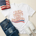 Red, White and Redeemed T-Shirt — Patriotic Christian Graphic Tee