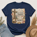 Vintage Christian T-Shirt — "I Will Cling to the Old Rugged Cross"