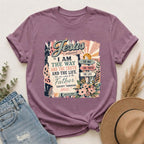 Jesus 'I Am The Way' Vintage Floral T-Shirt — Christian Faith Scripture Tee