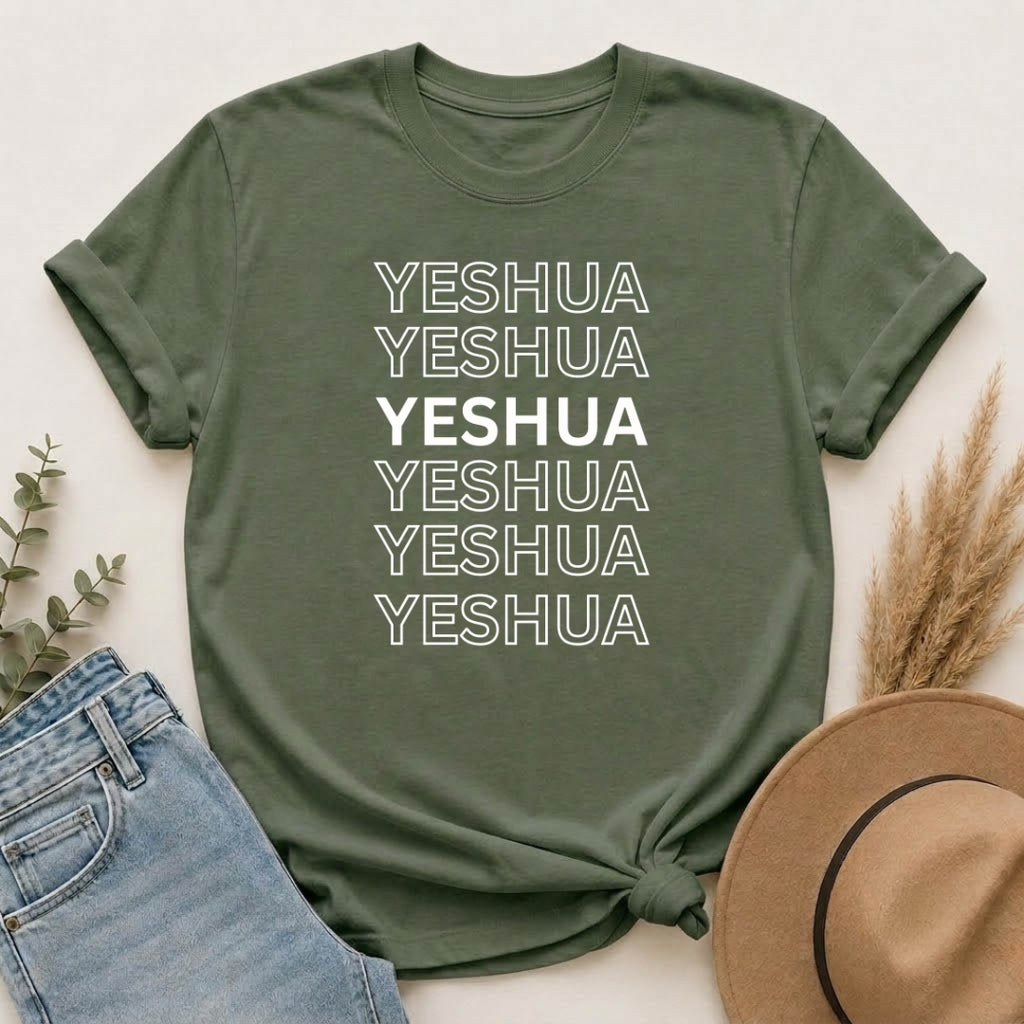 Yeshua Repeat Tee — Christian Faith Graphic T-Shirt