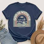 Christian ‘God Is With Us’ Rainbow T-Shirt — Faith-Based Inspirational Tee