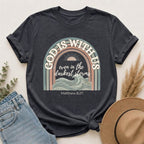 Christian ‘God Is With Us’ Rainbow T-Shirt — Faith-Based Inspirational Tee