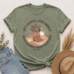 Faithful Cowgirl T-Shirt — “Act Justly, Love Mercy” Micah 6:8 Christian Tee